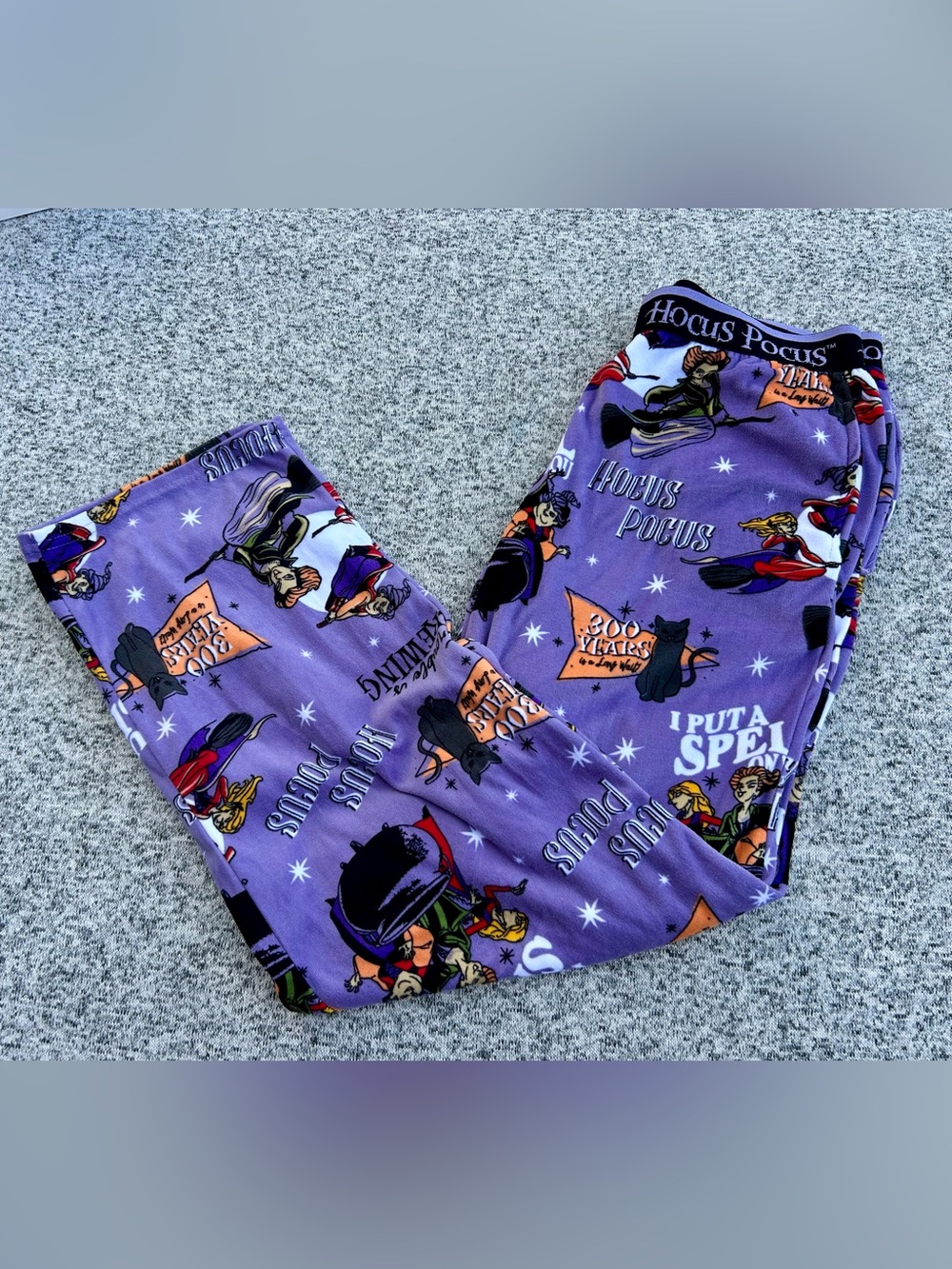 Disney Women's Hocus Pocus Halloween Velour Sleep Pants Joggers Sz Small POCKETS